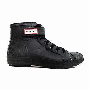 Hunter Black Rubber High Top Sneakers - Mens 7.5